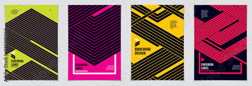 Modern minimal Template brochures, leaflets, posters. Vector geometric patterns abstract backgrounds set. Striped line textured geometric illustrations. A4 print format.