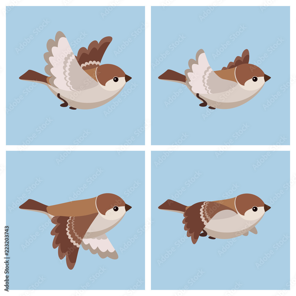 Cartoon flying House Sparrow (female) animation sprite sheet Stock Vector | Adobe Stock Cartoon flying House Sparrow (female) animation sprite sheet Stock Vector | Adobe Stock