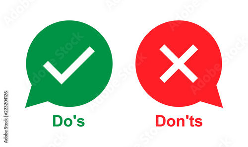 Speech icon vector bubble like dos and donts. flat simple trend modern logotype graphic design