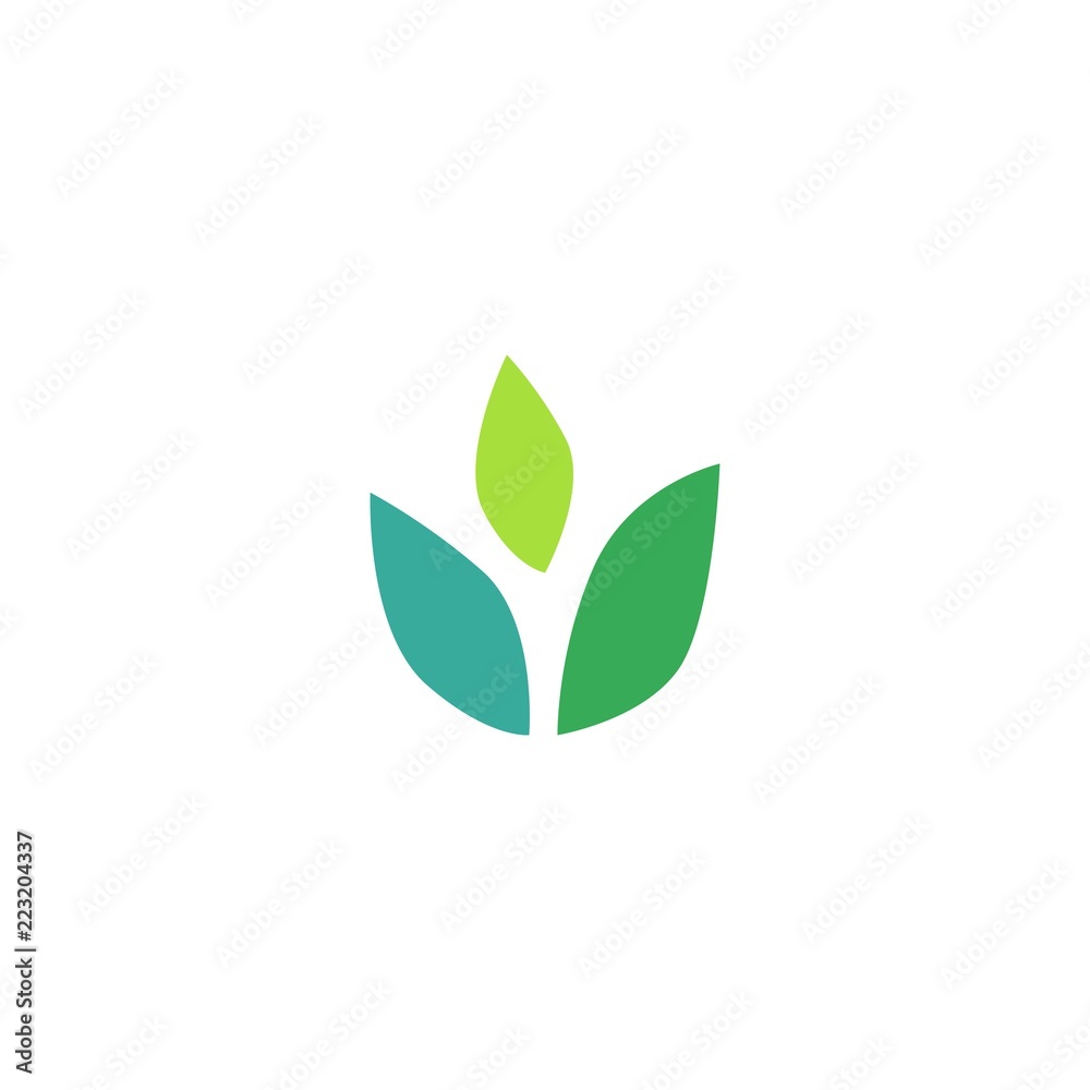 three leaves leaf logo vector icon design inspiration three leaves leaf logo vector icon design inspiration