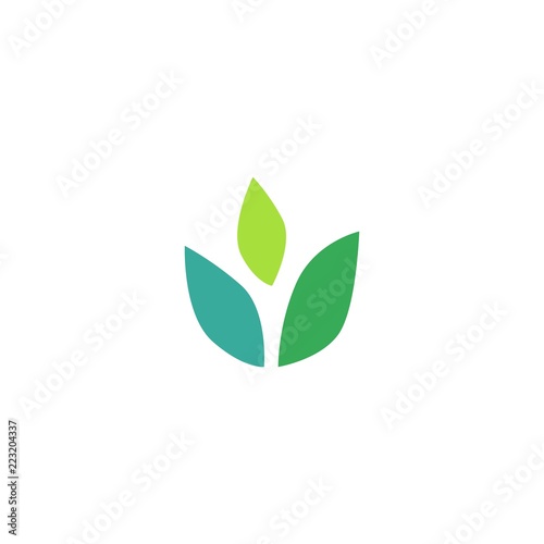 three leaves leaf logo vector icon design inspiration