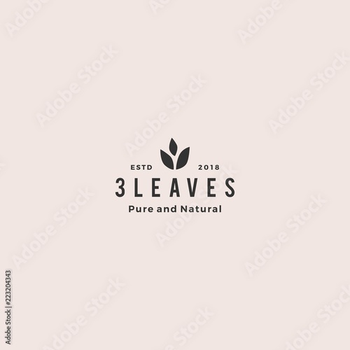 three leaves leaf logo vector icon design inspiration