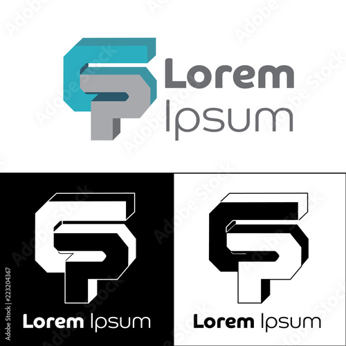 Icon, logo, conceptual letter G, letter P, letter C. Ideal for visual communication, informational and institutional material