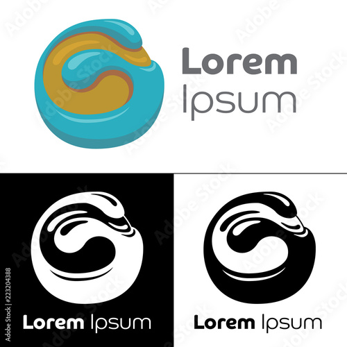 Icon, logo, organic, letter G, letter C. Ideal for visual communication, informational and institutional material