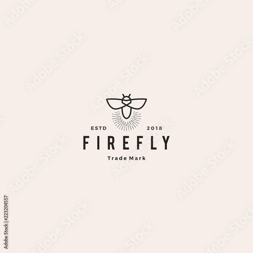 firefly logo hipster retro vintage vector icon illustration design inspirations photo