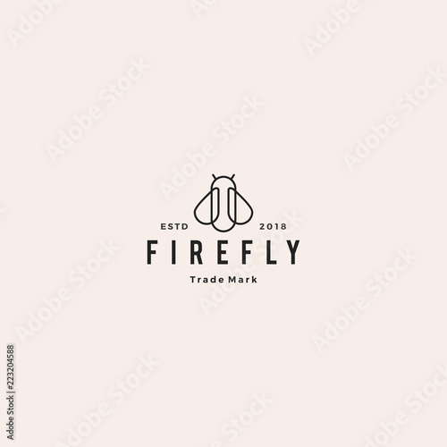 firefly logo hipster retro vintage vector icon illustration design inspirations
