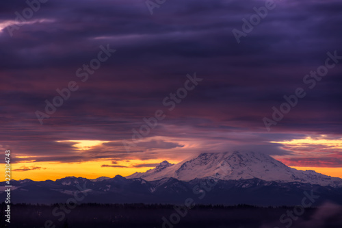 View of Mount Rainier in the state of Washington, USA.