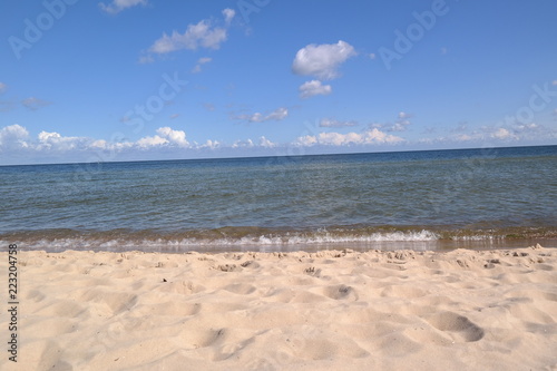 a sunny afternoon at the beach of usedom in the baltic sea