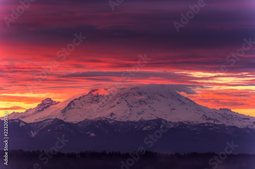 View of Mount Rainier in the state of Washington, USA.