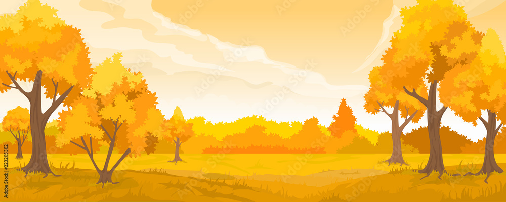 Fototapeta premium Jesienny krajobraz wiejski