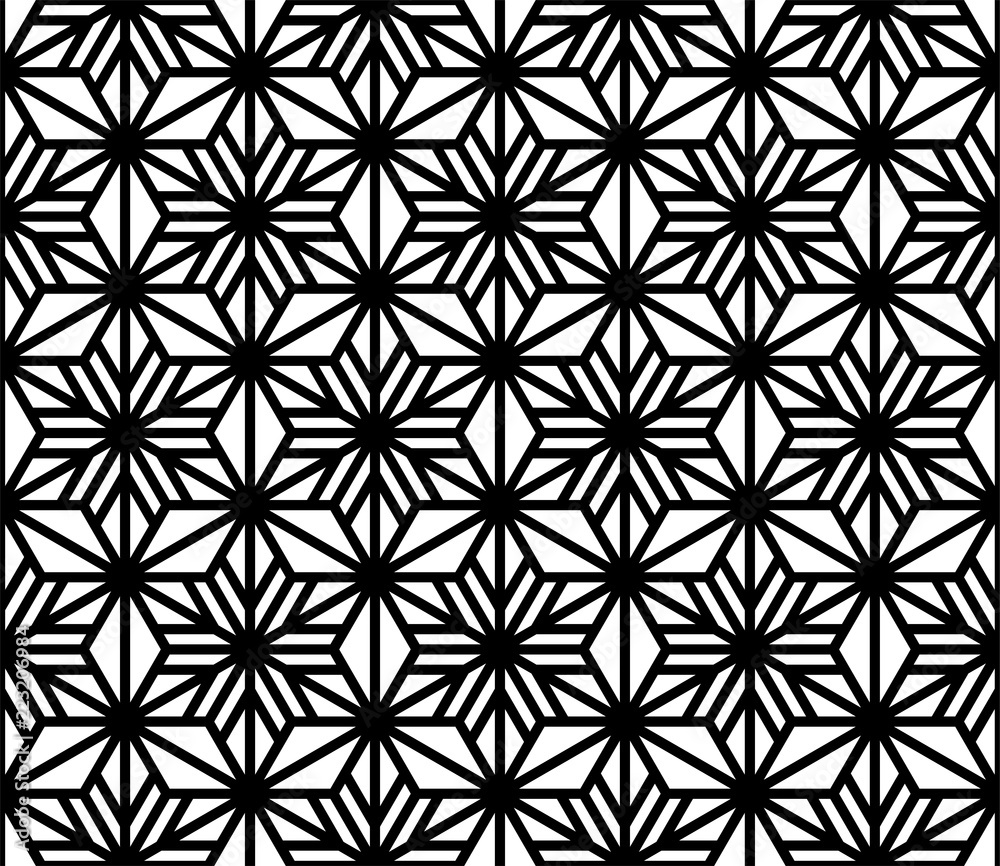Seamless geometric pattern.Black lines on white background. Seamless geometric pattern.Black lines on white background.