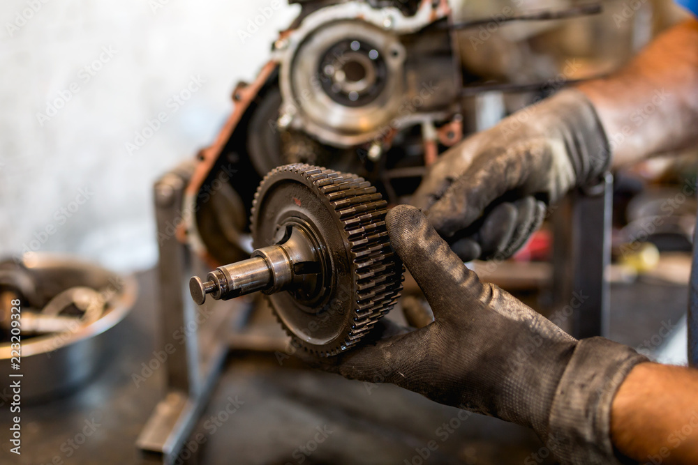 Motorcycle Mechanic at Work