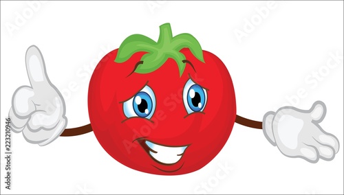 cute tomato character vector photo