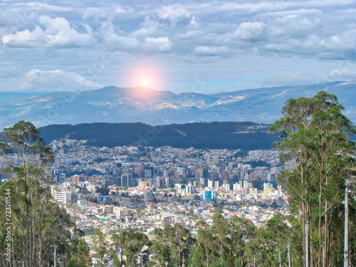 Panoramic view of Ecuadorian capital Quito