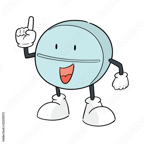 vector of pill cartoon
