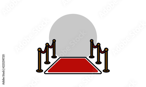 Red Carpet Vector Illustration in Flat Style