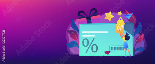 Discount and loyalty card header banner.