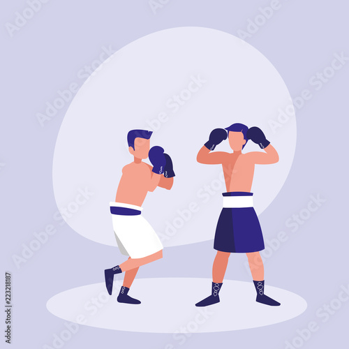men practicing boxing avatar character