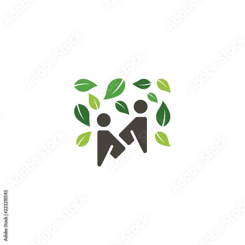 Letter M Human Leaf Nature Abstract Creative Icon Logo Design Template Element Vector