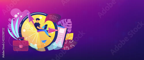 Time management header or footer banner.