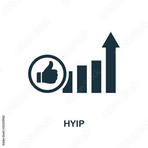 Hyip icon. Monochrome style design from smm icon collection. UI. Pixel perfect simple pictogram hyip icon. Web design, apps, software, print usage.