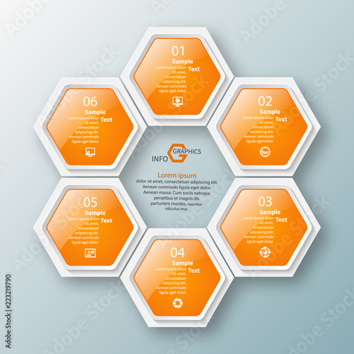 Abstract 3D Paper Infographics. Business template .Vector illustration