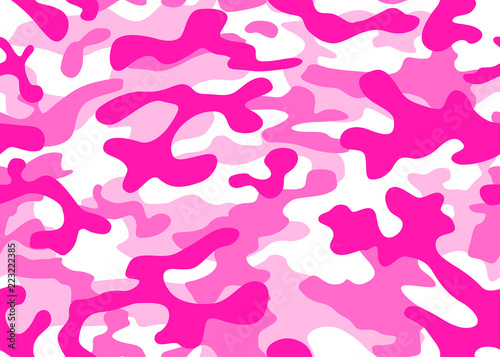 Seamless camouflage pink texture vector military repeats army hunting
