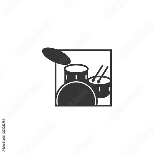 Drum Band Musical Studio Production Industrial Design Template Logo