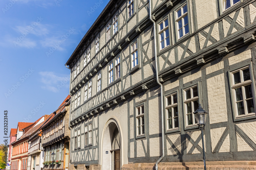 Half-timbered facades in the historic center of Quedlinburg, Germany