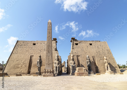 Entrance to Luxor Temple, a large Ancient Egyptian temple complex located on the east bank of the Nile River in the city today known as Luxor (ancient Thebes). Was consecrated to the god Amon-Ra photo
