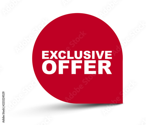 red vector banner exclusive offer
