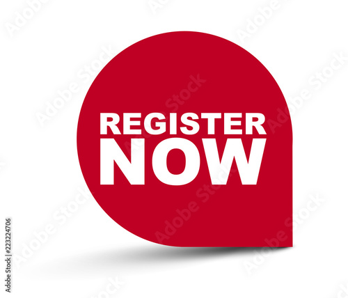 red vector banner register now