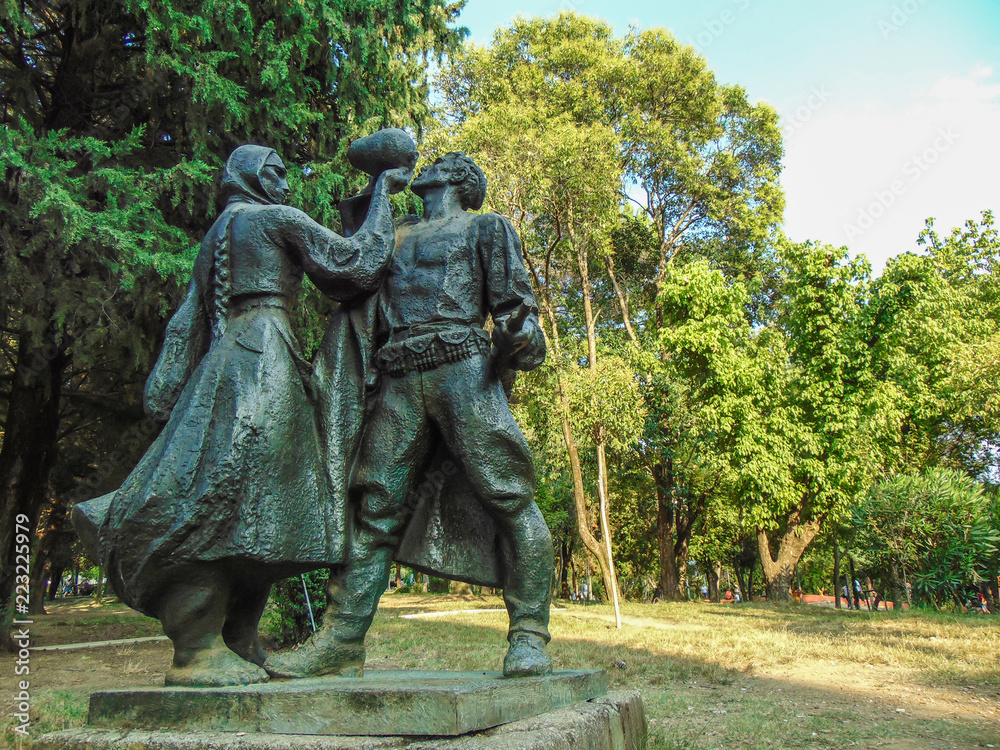 On the Paths of War Monument of Tirana.
