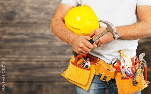 Worker with a tool belt