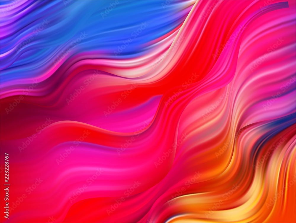 Bright abstract background with colorful swirl flow. Vector illustration