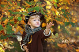 Cute little boy in the fall