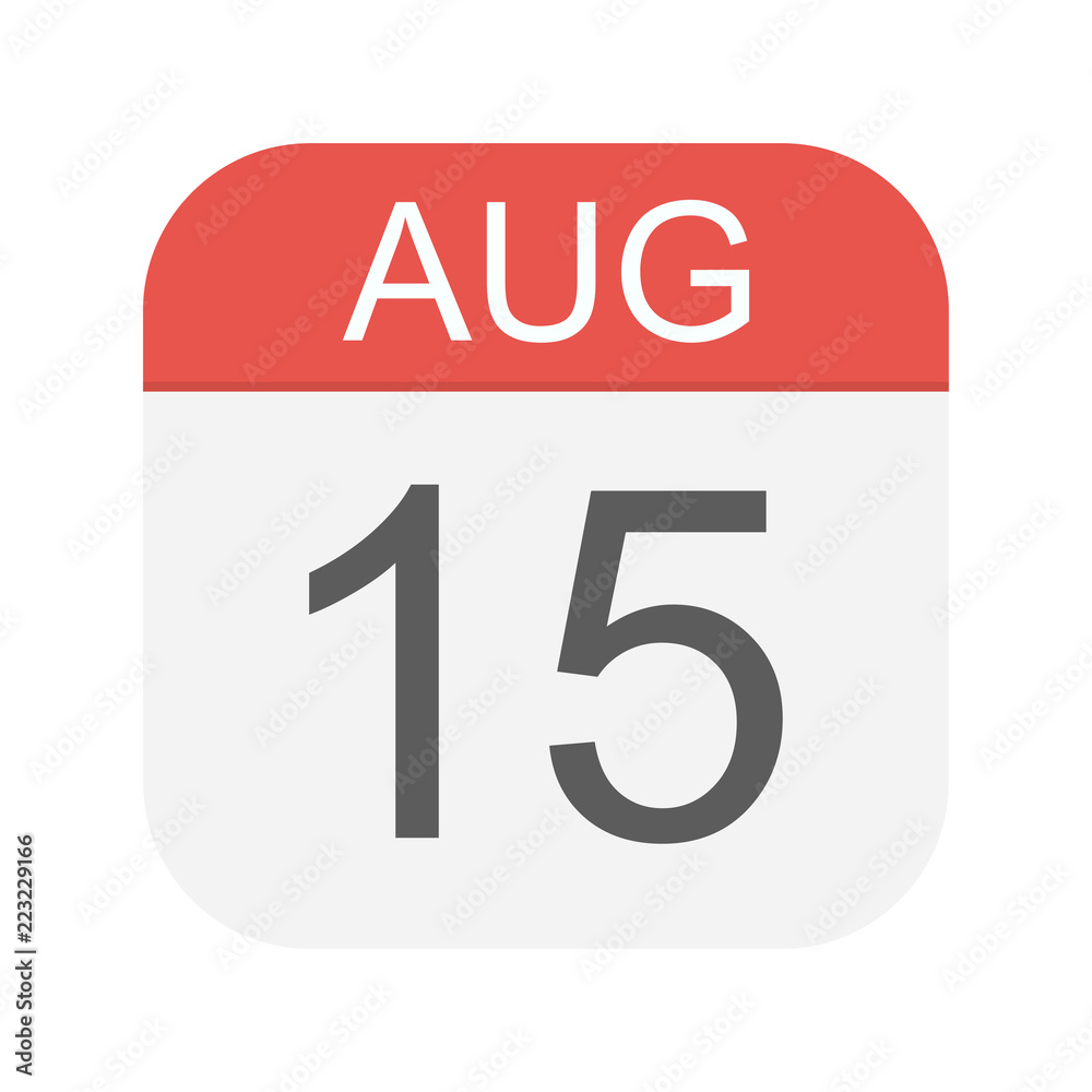 August 15 - Calendar Icon August 15 - Calendar Icon