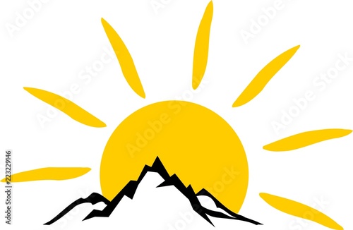 Silhouette Berge Sonne