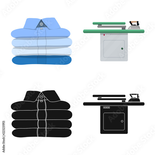 Vector illustration of laundry and clean logo. Collection of laundry and clothes vector icon for stock.