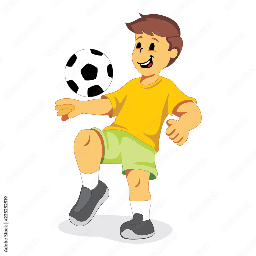 Illustration depicts a boy playing with ball. Ideal for health and institutional information