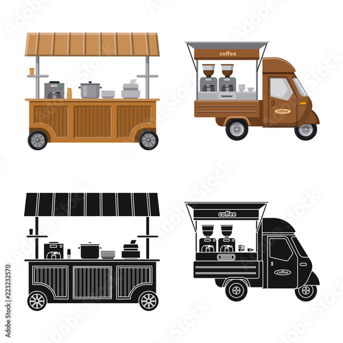 Vector design of market and exterior logo. Collection of market and food vector icon for stock.