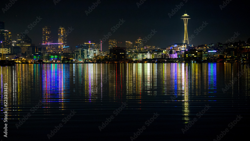 Obraz premium Seattle Night Skyline