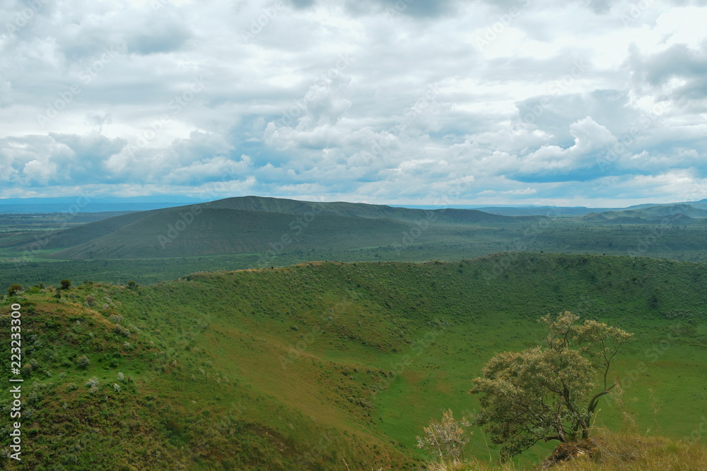 The volcanic crater at Sleeping Warrior Hill, Kenya