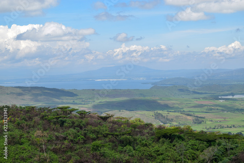 Mount Longonot and Lake Naivasha seen from Eburru Hill, Kenya photo