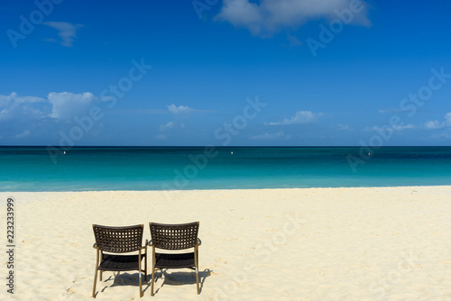 Tropical backgroun with two chair © Overburn
