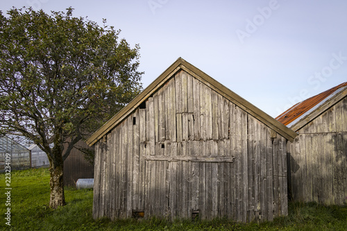 Old wooden and weathered barn, Norway