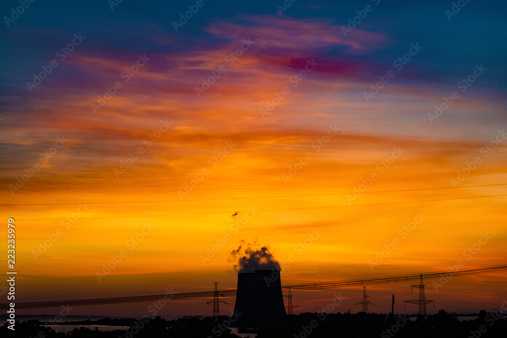 Nuclear Power Plant and its equipment. Cooling water cooling tower