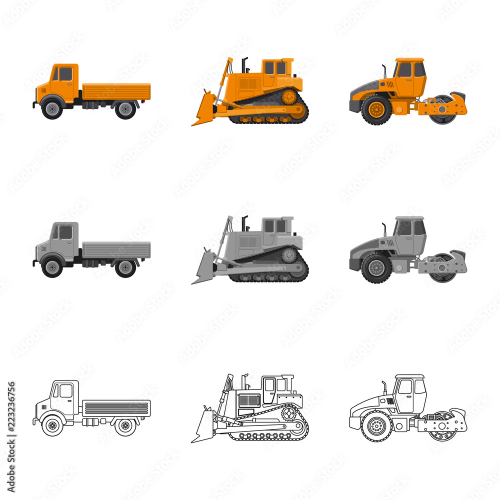 Vector illustration of build and construction logo. Set of build and machinery vector icon for stock.