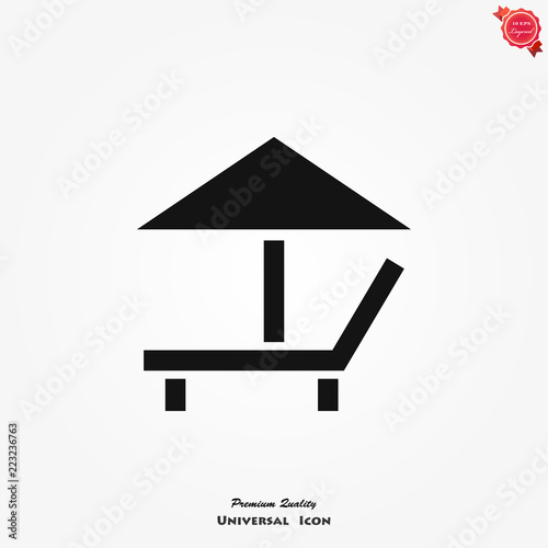 Chaise longue icon vector on white background