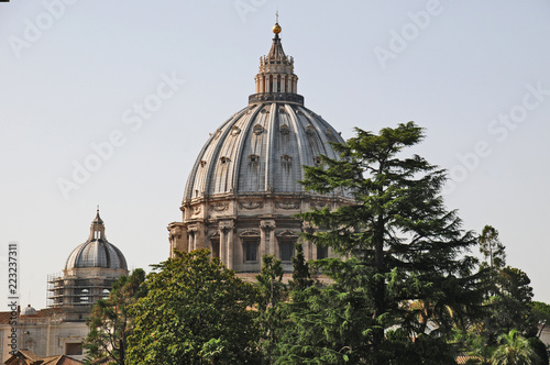 Roma, città del Vaticano - Giardini e cupola photo